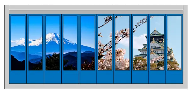 書類の整理_写真やイラストを分割して貼ったファイル背表紙の例